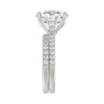 LADIES BRIDAL SET 5 1/2CT ROUND DIAMOND 14K WHITE GOLD (CENTER STONE ROUND DIAMOND 5CT ) - Image 4