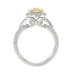 14K WHITE GOLD 3 1/4CT ROUND/YELLOW OVAL DIAMOND LADIES RING (CENTER STONE YELLOW OVAL DIAMOND 2CT) - Image 2
