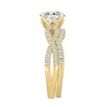 14K YELLOW GOLD 2.00CT ROUND DIAMOND LADIES BRIDAL SET (CENTER STONE ROUND DIAMOND  1 1/2CT) - Image 3