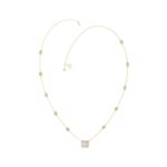 18K YELLOW GOLD 2 1/4CT ROUND/EMERALD DIAMOND LADIES NECKLACE - Image 3