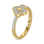 LADIES RING 0.25CT ROUND DIAMOND 10K YELLOW GOLD - Image 3