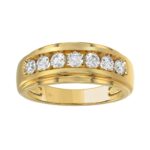 14K YELLOW GOLD 1.00CT ROUND DIAMOND MEN'S BAND