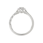 Adies 0.25Ct Round Diamond Sterling Silver White Promise Ring – Halo Oval Design With Split Shank, Elegant Women’S Jewelry - Image 2