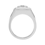 MEN'S RING 2CT ROUND DIAMOND 14K WHITE GOLD (CENTER STONE ROUND DIAMOND 2CT ) - Image 2