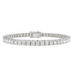LADIES BRACELET 12CT EMERALD DIAMOND 14K WHITE GOLD
