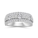 14K WHITE GOLD 1 1/2CT ROUND/BAGUETTE DIAMOND LADIES BAND