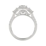 14K WHITE GOLD 1 1/2CT ROUND/BAGUETTE/HEXAGON DIAMOND LADIES RING - Image 2