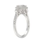 14K WHITE GOLD 1 1/2CT ROUND/BAGUETTE/HEXAGON DIAMOND LADIES RING - Image 3