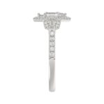 14K WHITE GOLD 1 1/2CT ROUND/BAGUETTE/HEXAGON DIAMOND LADIES RING - Image 4