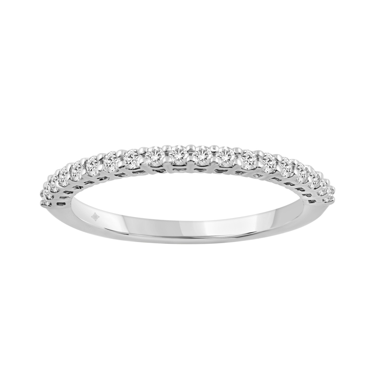 14K WHITE GOLD 1/4CT ROUND DIAMOND LADIES BAND - Image 1