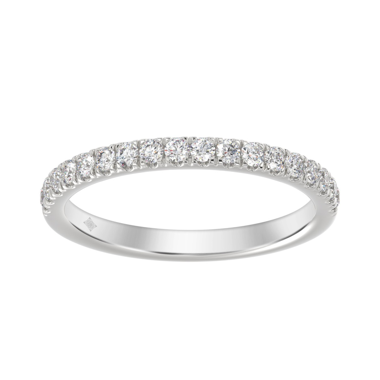 14K WHITE GOLD 1/4CT ROUND DIAMOND LADIES BAND - Image 1