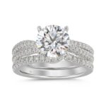 14K WHITE GOLD 2 1/2CT ROUND DIAMOND BRIDAL SET (CENTER STONE ROUND DIAMOND 2CT)
