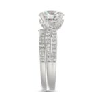 14K WHITE GOLD 2 1/2CT ROUND DIAMOND BRIDAL SET (CENTER STONE ROUND DIAMOND 2CT) - Image 4