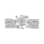 14K WHITE GOLD 2 1/2CT ROUND DIAMOND BRIDAL SET (CENTER STONE ROUND DIAMOND 2CT) - Image 5