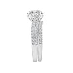 14K WHITE GOLD 2 1/2CT ROUND DIAMOND LADIES BRIDAL SET (CENTER STONE ROUND DIAMOND 2CT) - Image 3