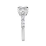14K WHITE GOLD 2 1/2CT ROUND/CUSHION DIAMOND LADIES RING (CENTER STONE CUSHION DIAMOND 2CT) - Image 3