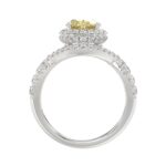 14K WHITE GOLD 3 1/4CT ROUND/YELLOW OVAL DIMAOND LADIES RING (CENTER STONE YELLOW OVAL  DIAMOND 2.00CT) - Image 2