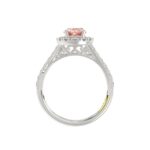 14K WHITE GOLD CRAFTED WITH 18K YELLOW GOLD SHANK 1 1/2CT ROUND/OVAL DIAMOND LADIES RING (CENTER STONE OVAL PINK DIAMOND 1.00CT) - Image 5