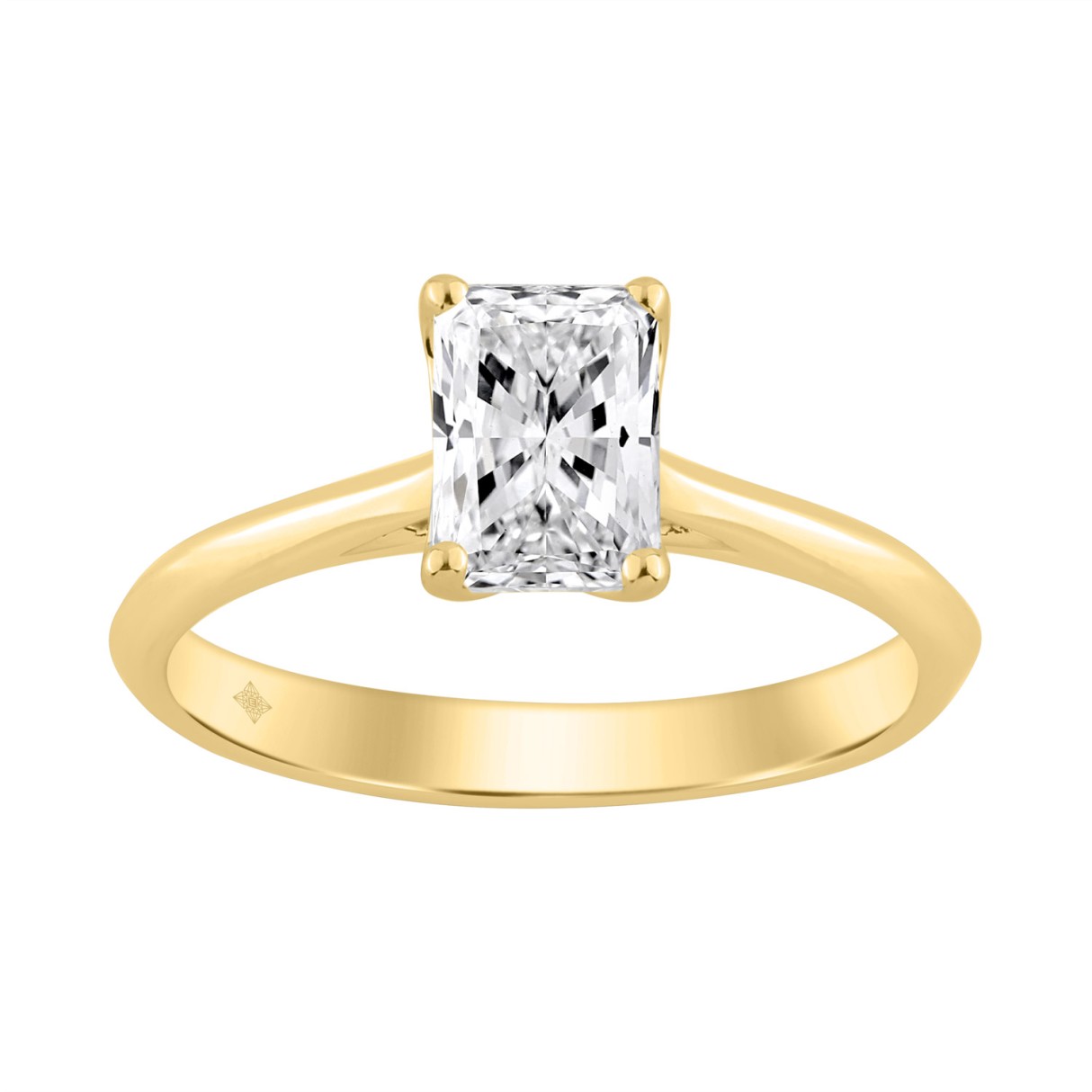 14K YELLOW GOLD 1.00CT RADIANT DIAMOND LADIES SOLITAIRE RING - Image 1