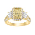 14K YELLOW GOLD 3 1/4CT ROUND/CADILLAC/RADIANT YELLOW DIAMOND LADIES RING (CENTER STONE YELLOW RADIANT DIAMOND 2CT)