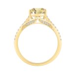 14K YELLOW GOLD 3 1/4CT ROUND/PEAR DIAMOND LADIES RING (CENTER STONE YELLOW PEAR DIAMOND 3CT) - Image 2