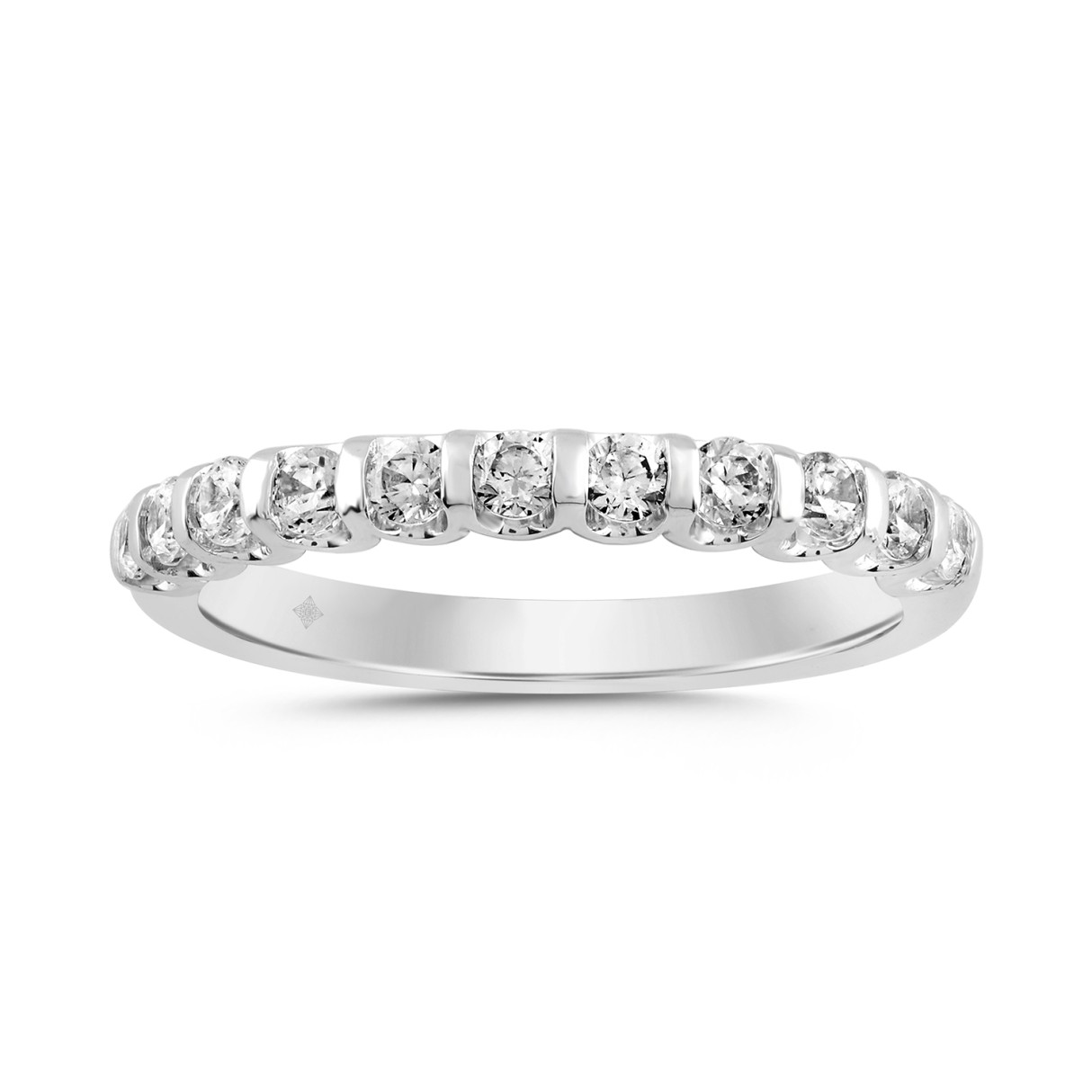 LADIES BAND 1/2CT ROUND DIAMOND 14K WHITE GOLD - Image 1