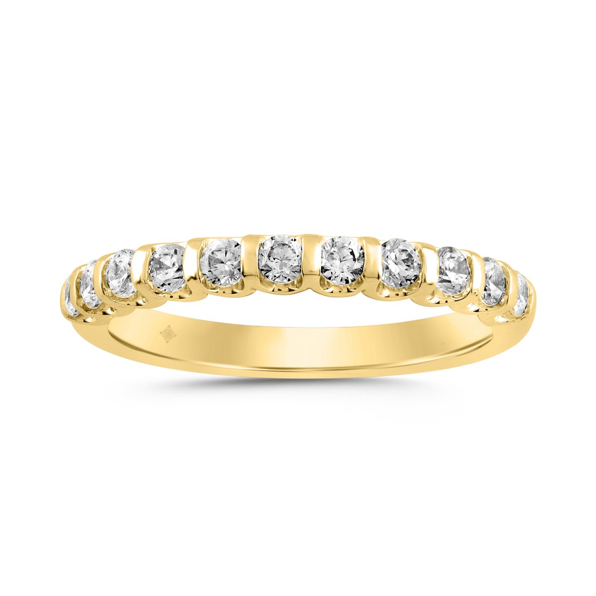 LADIES BAND 1/2CT ROUND DIAMOND 14K YELLOW GOLD - Image 1
