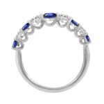 LADIES BAND 1/2CT ROUND/BLUE SAPPHIRE DIAMOND 14K WHITE GOLD (CENTER STONE BLUE SAPPHIRE ROUND DIAMOND 7/8CT) - Image 3
