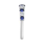 LADIES BAND 1/2CT ROUND/BLUE SAPPHIRE DIAMOND 14K WHITE GOLD (CENTER STONE BLUE SAPPHIRE ROUND DIAMOND 7/8CT) - Image 2