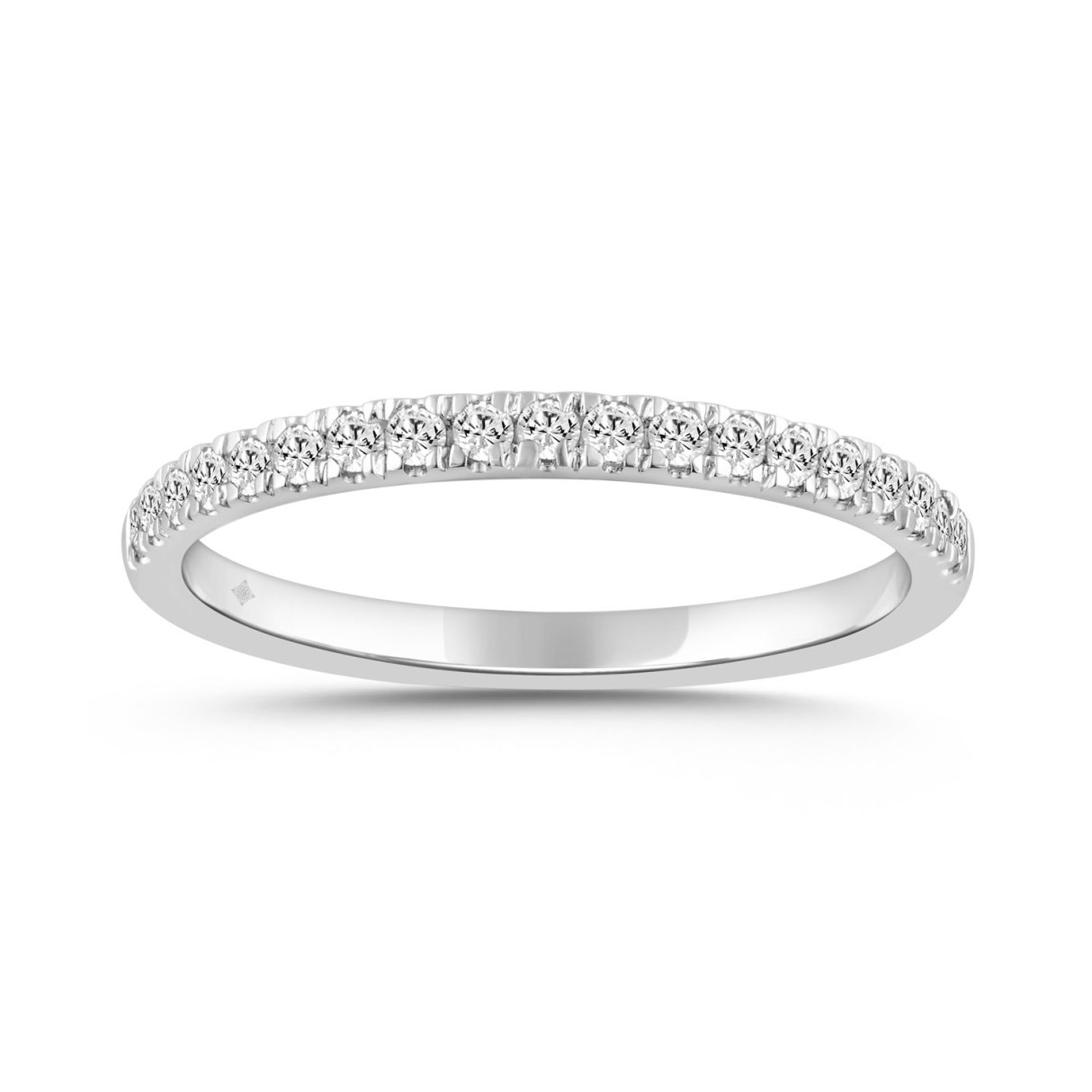 LADIES BAND 1/4CT ROUND DIAMOND 14K WHITE GOLD - Image 1