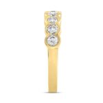 LADIES BAND 1CT ROUND DIAMOND 14K YELLOW GOLD - Image 3