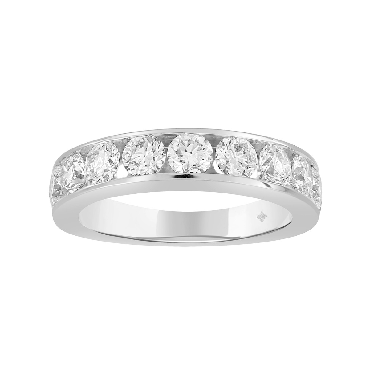 LADIES BAND 2CT ROUND DIAMOND 14K WHITE GOLD - Image 1