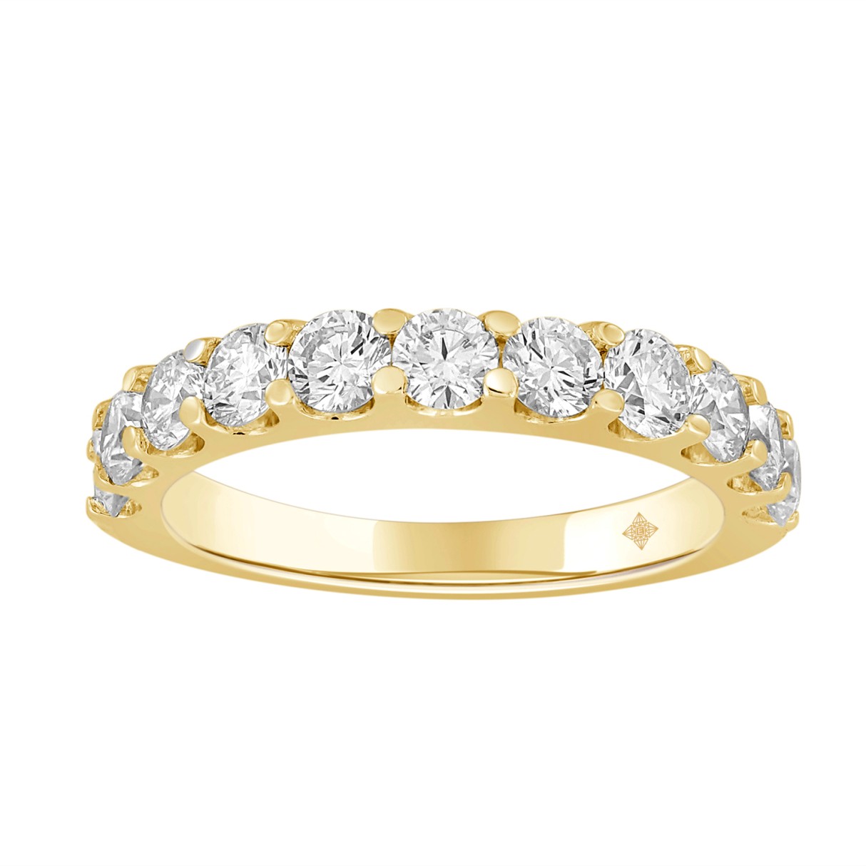 LADIES BAND 2CT ROUND DIAMOND 14K YELLOW GOLD - Image 1