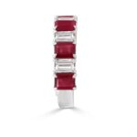 LADIES BAND 2CT ROUND/EMERALD/RUBY DIAMOND 14K WHITE GOLD - Image 3