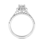 LADIES BRIDAL SET 1 3/4CT ROUND/EMERALD DIAMOND 14K WHITE GOLD (CENTER STONE EMERALD DIAMOND 1.00CT) - Image 2
