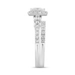 LADIES BRIDAL SET 1 3/4CT ROUND/PRINCESS DIAMOND 14K WHITE GOLD (CENTER STONE PRINCESS DIAMOND 1.00CT) - Image 3