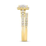 LADIES BRIDAL SET 1 3/4CT ROUND/PRINCESS DIAMOND 14K YELLOW GOLD (CENTER STONE PRINCESS DIAMOND 1.00CT) - Image 3
