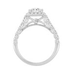 LADIES BRIDAL SET 2 1/2CT ROUND/PRINCESS DIAMOND 14K WHITE GOLD (CENTER STONE PRINCESS DIAMOND 1CT ) - Image 2