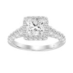 LADIES BRIDAL SET 2 1/2CT ROUND/PRINCESS DIAMOND 14K WHITE GOLD (CENTER STONE PRINCESS DIAMOND 1CT ) - Image 4