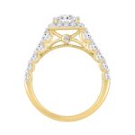 LADIES BRIDAL SET 2 1/2CT ROUND/PRINCESS DIAMOND 14K YELLOW GOLD (CENTER STONE PRINCESS DIAMOND 1CT ) - Image 2