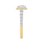 LADIES BRIDAL SET 2 1/2CT ROUND/PRINCESS DIAMOND 14K YELLOW GOLD (CENTER STONE PRINCESS DIAMOND 1CT ) - Image 3