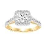 LADIES BRIDAL SET 2 1/2CT ROUND/PRINCESS DIAMOND 14K YELLOW GOLD (CENTER STONE PRINCESS DIAMOND 1CT ) - Image 4