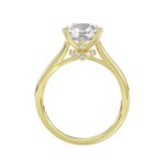 LADIES BRIDAL SET 4.00CT ROUND DIAMOND 14K YELLOW GOLD (CENTER STONE ROUND DIAMOND 3.00CT) - Image 4