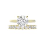 LADIES BRIDAL SET 4.00CT ROUND DIAMOND 14K YELLOW GOLD (CENTER STONE ROUND DIAMOND 3.00CT) - Image 2