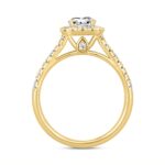 LADIES RING 1 1/2CT ROUND/OVAL DIAMOND 14K YELLOW GOLD (CENTER STONE OVAL DIAMOND 1CT) - Image 2