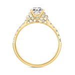 LADIES RING 1 1/2CT ROUND/OVAL DIAMOND 14K YELLOW GOLD (CENTER STONE OVAL DIAMOND 1CT) - Image 2