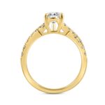 LADIES RING 1 1/2CT ROUND/PEAR DIAMOND 18K YELLOW GOLD (CENTER STONE PEAR DIAMOND 1.00CT) - Image 2