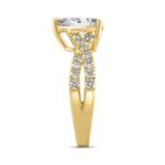 LADIES RING 1 1/2CT ROUND/PEAR DIAMOND 18K YELLOW GOLD (CENTER STONE PEAR DIAMOND 1.00CT) - Image 3