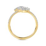 LADIES RING 1 1/4CT ROUND/PEAR DIAMOND 14K YELLOW GOLD - Image 2