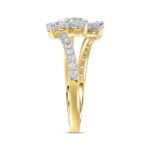 LADIES RING 1 1/4CT ROUND/PEAR DIAMOND 14K YELLOW GOLD - Image 3